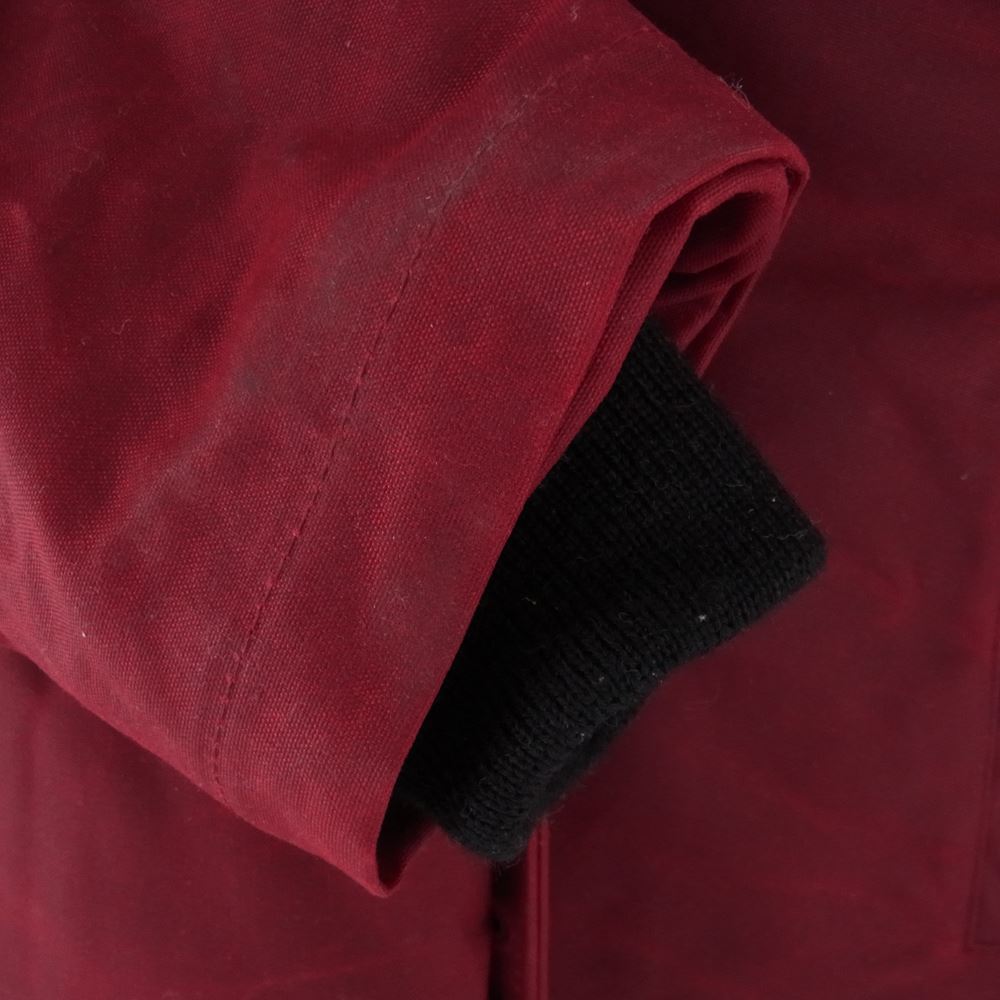 WESCO ウエスコ × DEHEN N-1 JACKET ディーエン ドライ ワックス コットン 総裏 リアルムートン ファー デッキジャケット ワインレッド系 S【中古】
