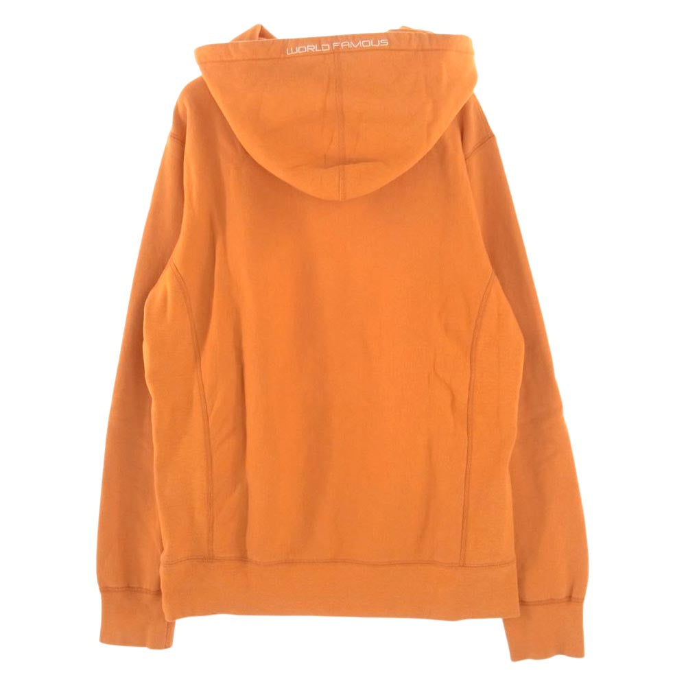 Supreme シュプリーム 17SS SEQUIN LOGO HOODED SWEATSHIRT スパンコール シークイン ロゴ スウェットシャツ フーディ パーカー オレンジ系 M【中古】