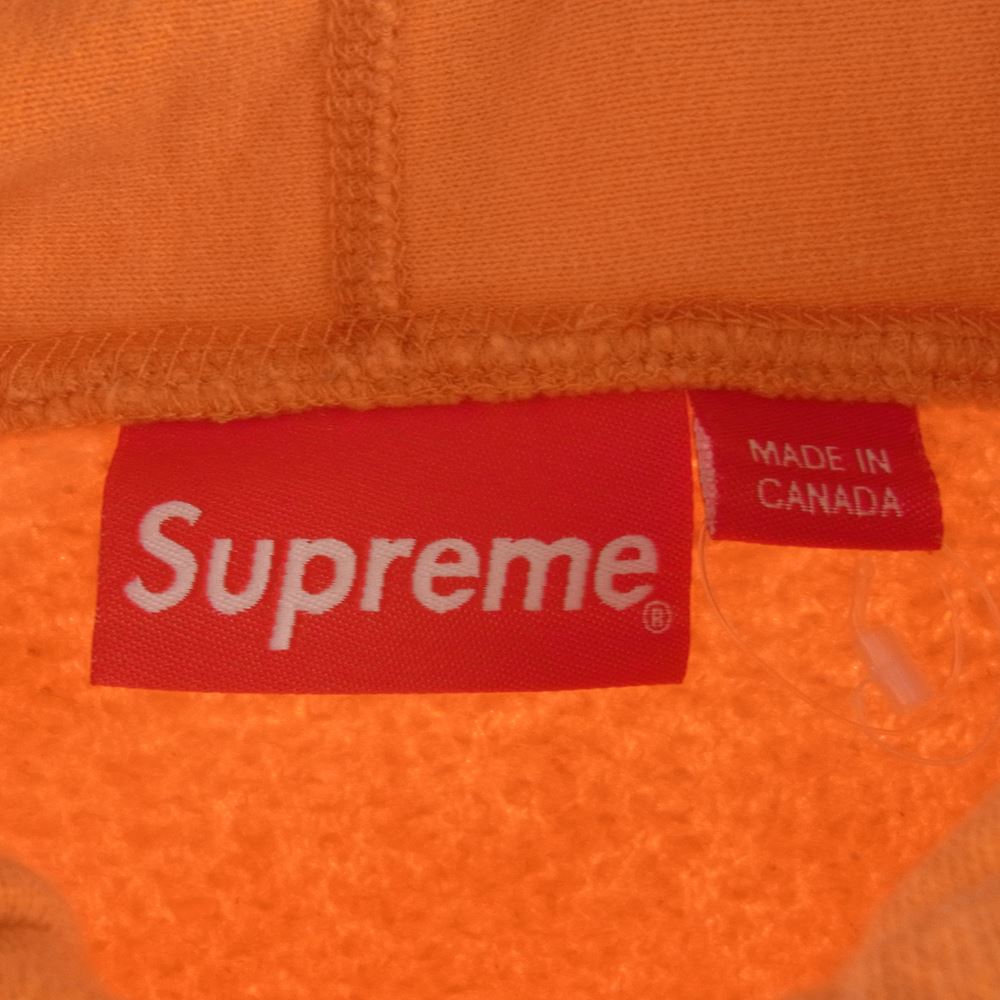 Supreme シュプリーム 17SS SEQUIN LOGO HOODED SWEATSHIRT スパンコール シークイン ロゴ スウェットシャツ フーディ パーカー オレンジ系 M【中古】