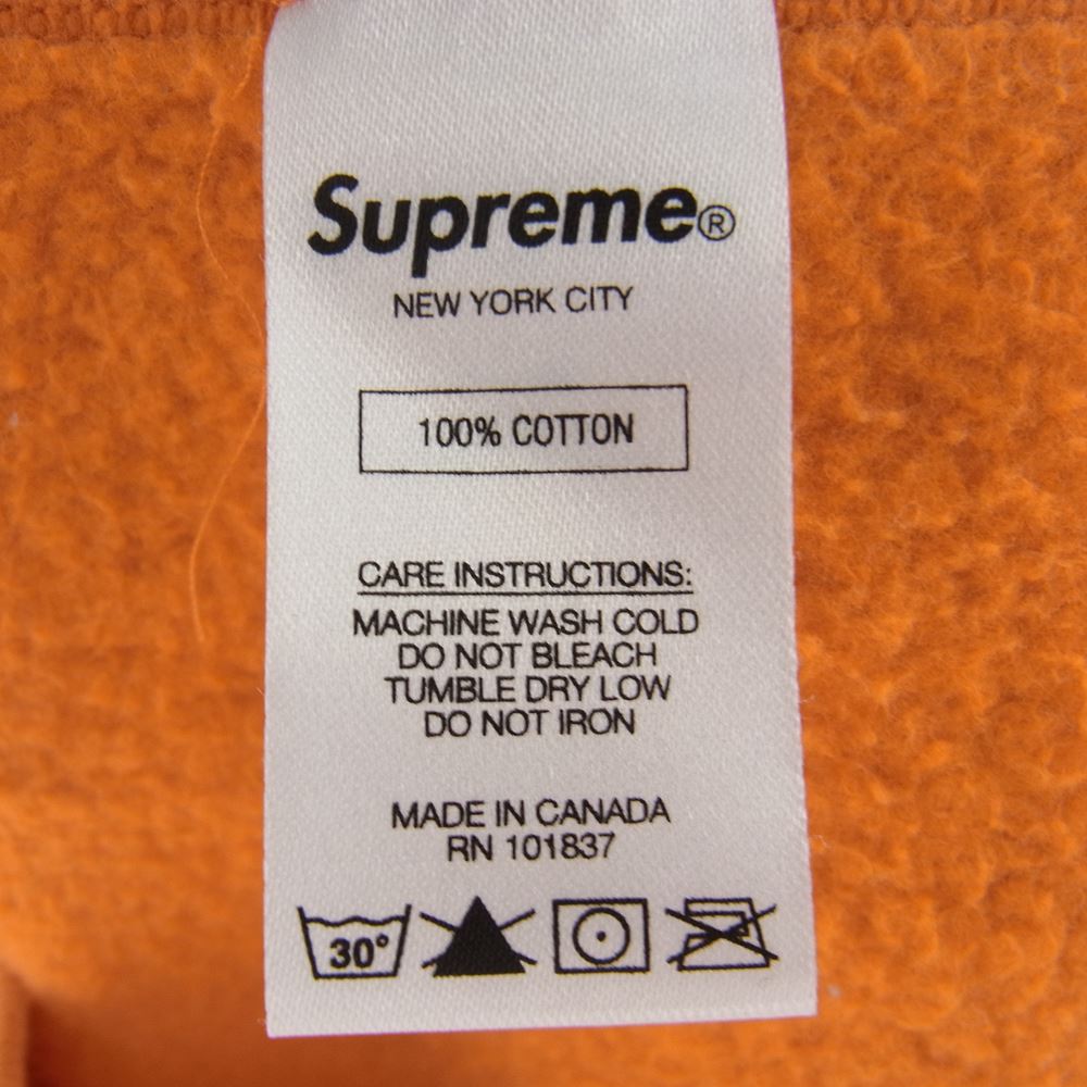 Supreme シュプリーム 17SS SEQUIN LOGO HOODED SWEATSHIRT スパンコール シークイン ロゴ スウェットシャツ フーディ パーカー オレンジ系 M【中古】