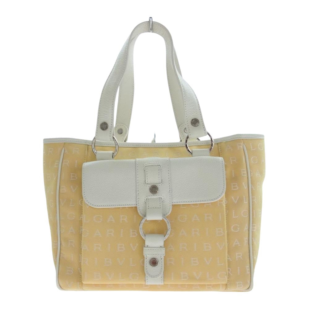 BVLGARI ブルガリ 24463 ロゴマニア SAP CODE 24463 ハンドバッグ トートバッグ イエロー系【中古】