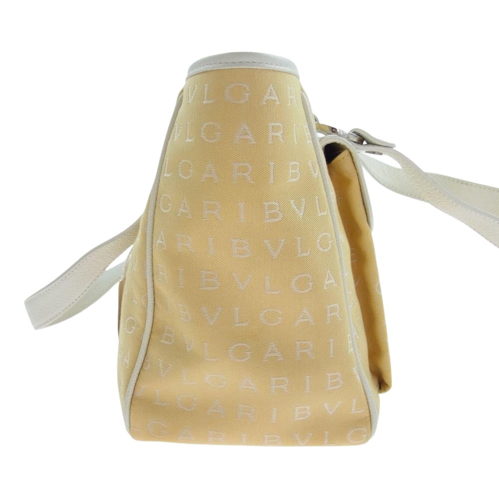 BVLGARI ブルガリ 24463 ロゴマニア SAP CODE 24463 ハンドバッグ トートバッグ イエロー系【中古】