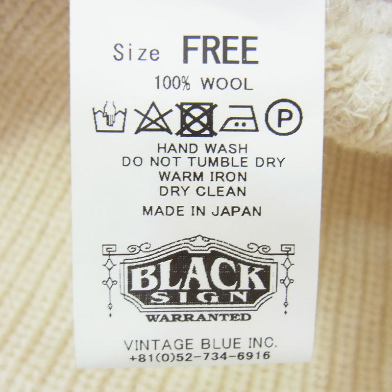BLACK SIGN ブラックサイン ニットキャップ ビーニー オフホワイト系 FREE【中古】