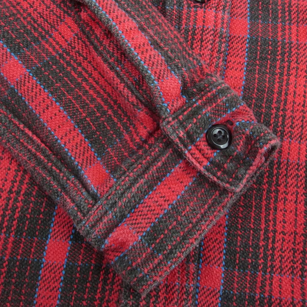 WAREHOUSE ウエアハウス FLANNEL SHIRTS ヘビー フランネル ヘビーネル チェック シャツ レッド系 L【中古】