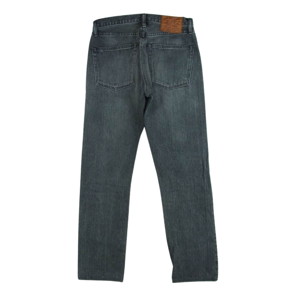 The REAL McCOY'S ザリアルマッコイズ 966BK ウォッシュ加工 ディアスキンラベル ブラック ジーンズ デニム パンツ グレー系 W28【中古】