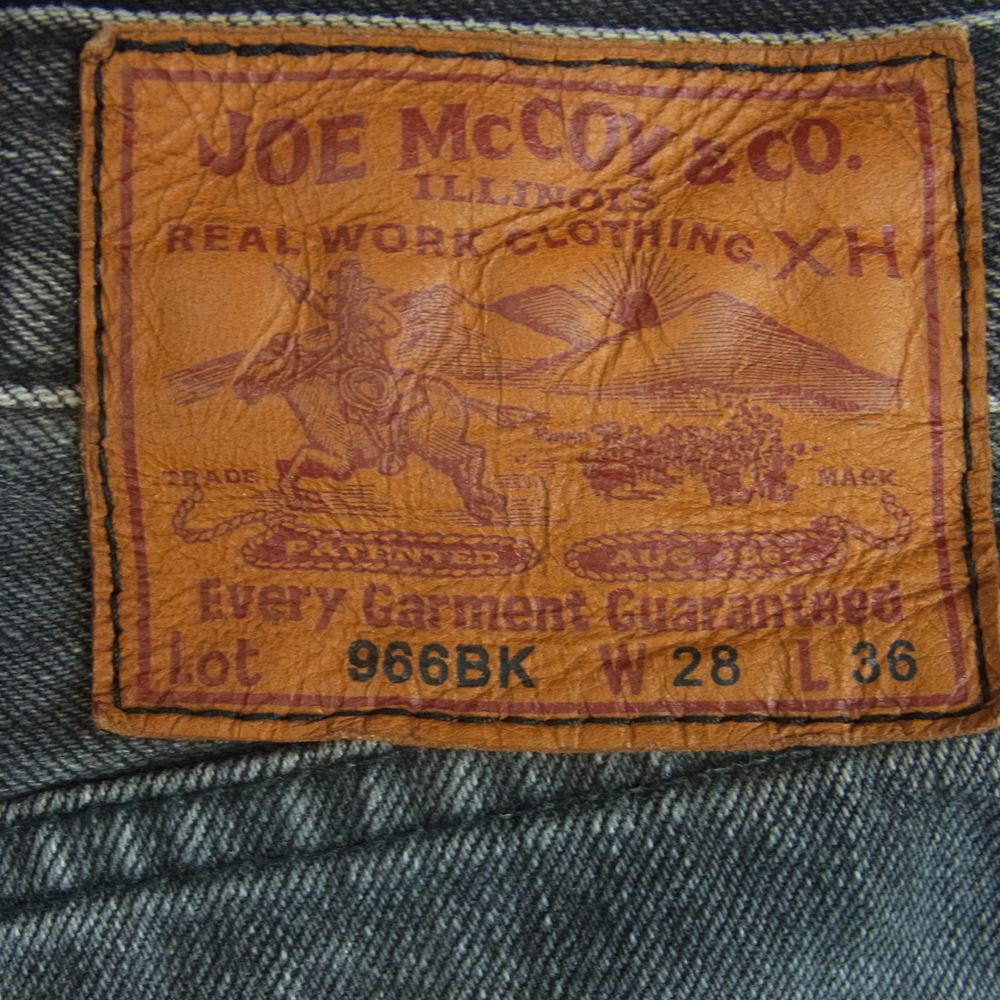 The REAL McCOY'S ザリアルマッコイズ 966BK ウォッシュ加工 ディアスキンラベル ブラック ジーンズ デニム パンツ グレー系 W28【中古】