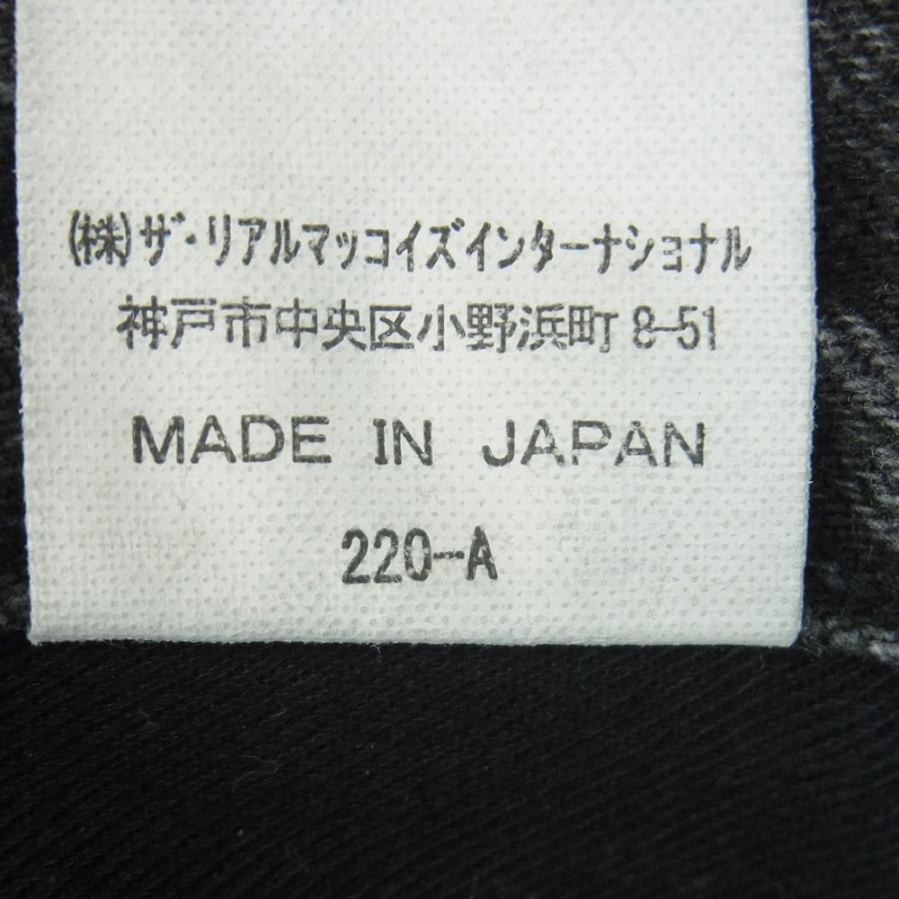 The REAL McCOY'S ザリアルマッコイズ 966BK ウォッシュ加工 ディアスキンラベル ブラック ジーンズ デニム パンツ グレー系 W28【中古】