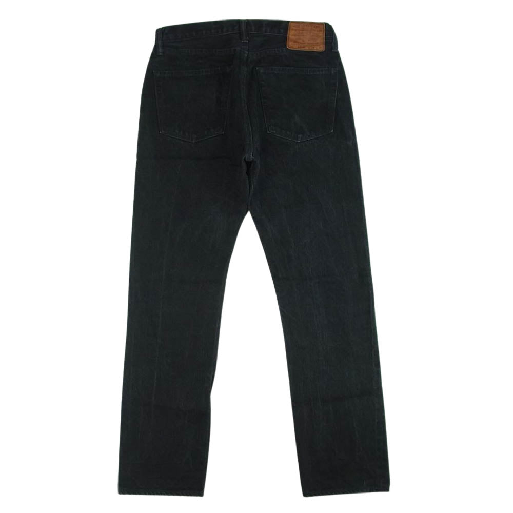 The REAL McCOY'S ザリアルマッコイズ 966BK ディアスキンラベル ブラック ジーンズ デニム パンツ ブラック系 W29 L36【中古】