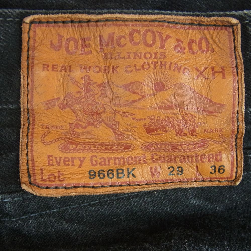 The REAL McCOY'S ザリアルマッコイズ 966BK ディアスキンラベル ブラック ジーンズ デニム パンツ ブラック系 W29 L36【中古】
