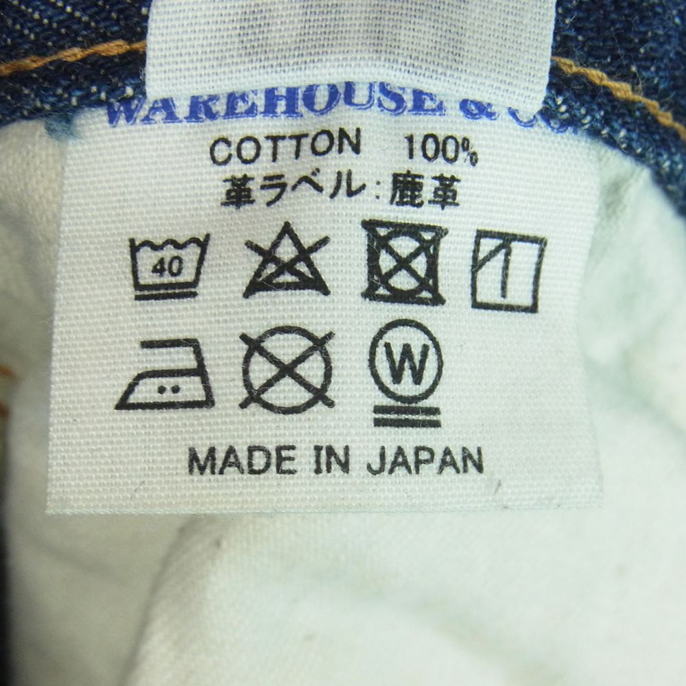 WAREHOUSE ウエアハウス Lot 1004XX(1000XX) 1936 MODEL シンチバック アーキュエイトステッチ 股リベット レッドセルヴィッチ デニム パンツ インディゴブルー系 W28 L32【中古】