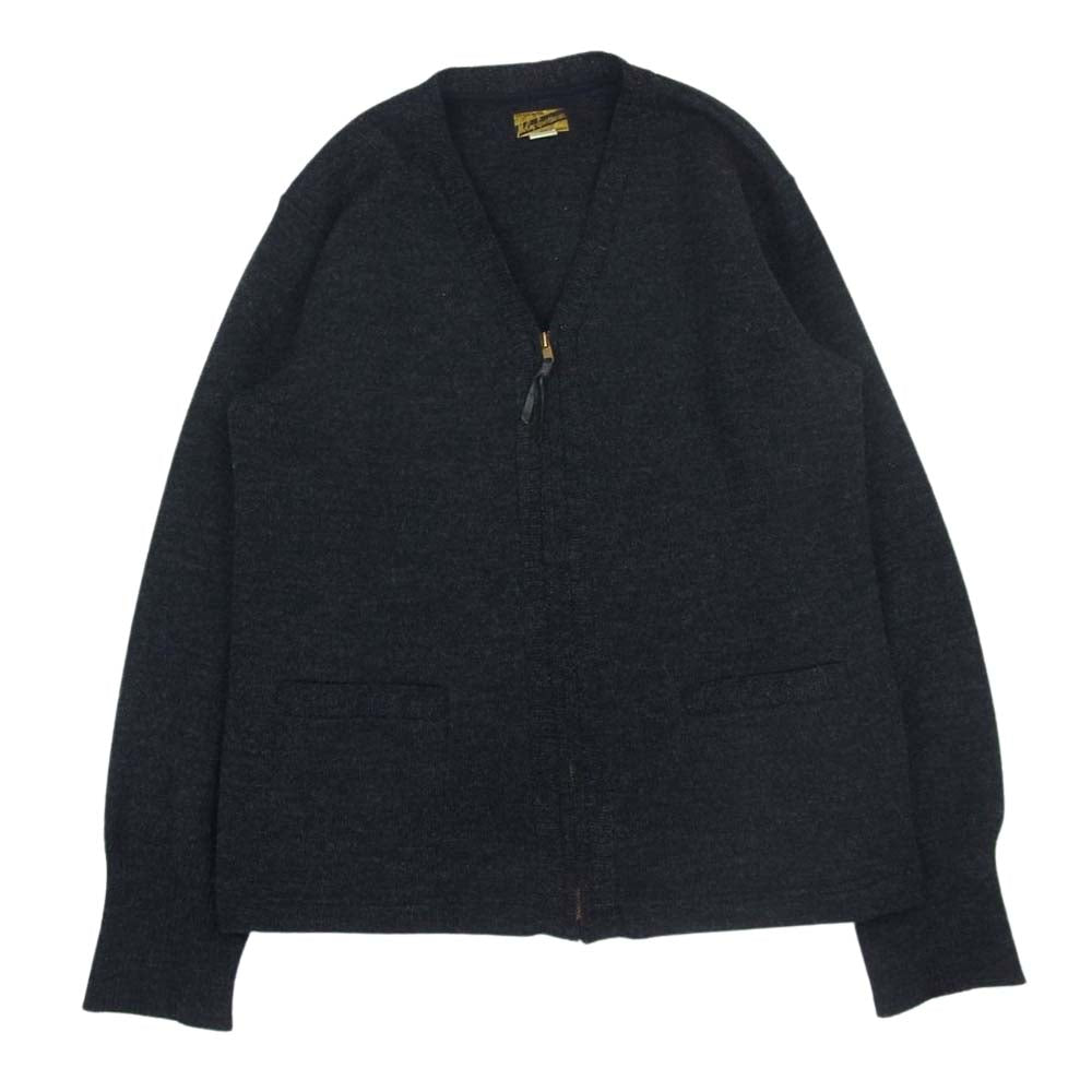 The REAL McCOY'S ザリアルマッコイズ mccoy sportswear ジップ ニット カーディガン チャコール系 グレー系 42【中古】