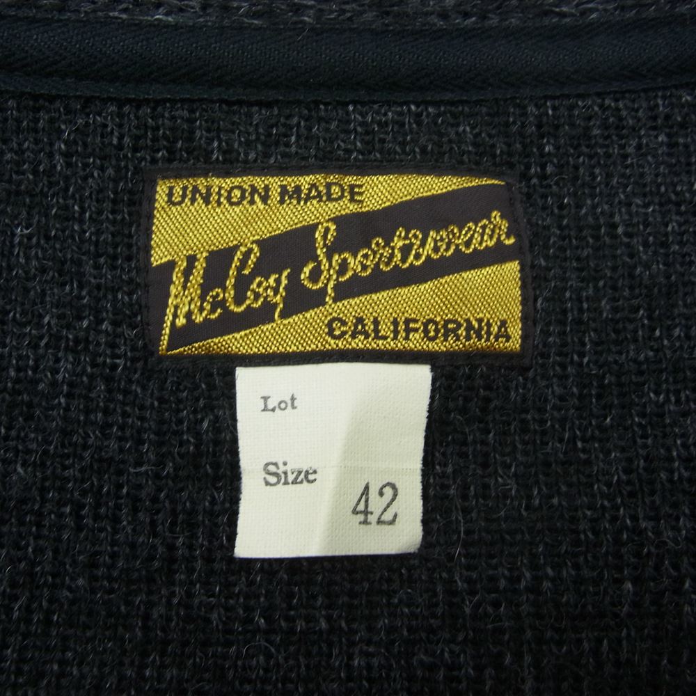 The REAL McCOY'S ザリアルマッコイズ mccoy sportswear ジップ ニット カーディガン チャコール系 グレー系 42【中古】