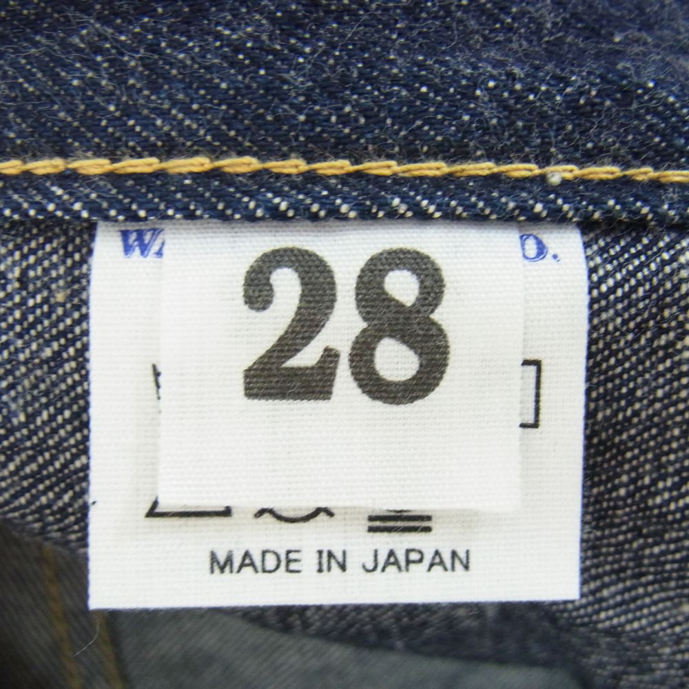 WAREHOUSE ウエアハウス Lot S1003XX(1000XX) 1942 MODEL 大戦 デニムスレキ 股リベット 赤ペンキ デニム パンツ W28 インディゴブルー系 28【中古】