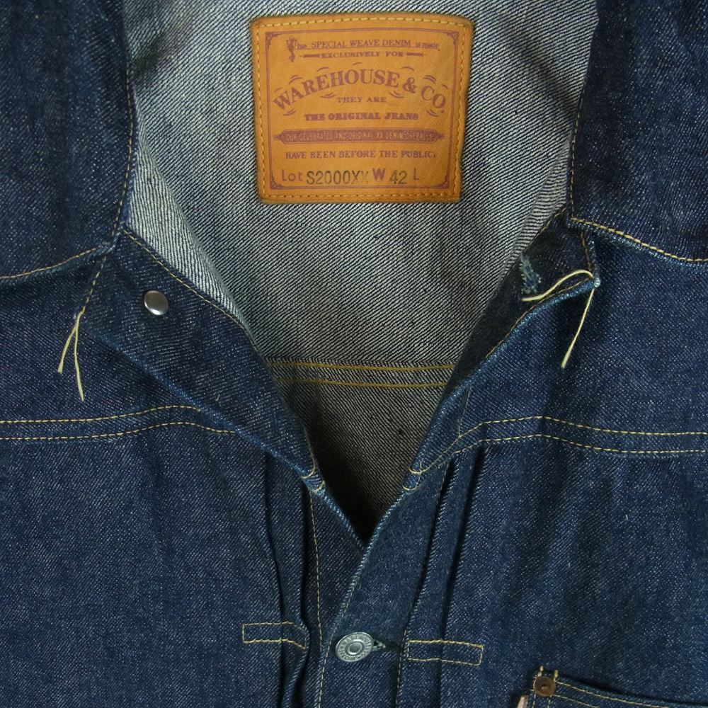 WAREHOUSE ウエアハウス S2000XX DEADSTOCK BLUE WWII DENIM JACKET 1st 大戦モデル デニム ジャケット インディゴブルー系 42【中古】