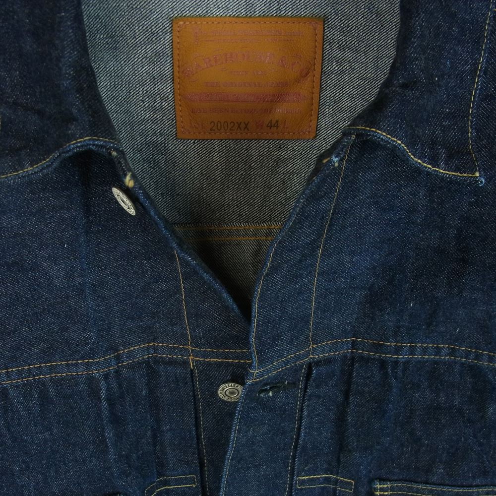 WAREHOUSE ウエアハウス LOT 2002XX 2ND TYPE セカンド タイプ デニム ジャケット 日本製 インディゴブルー系 44【中古】