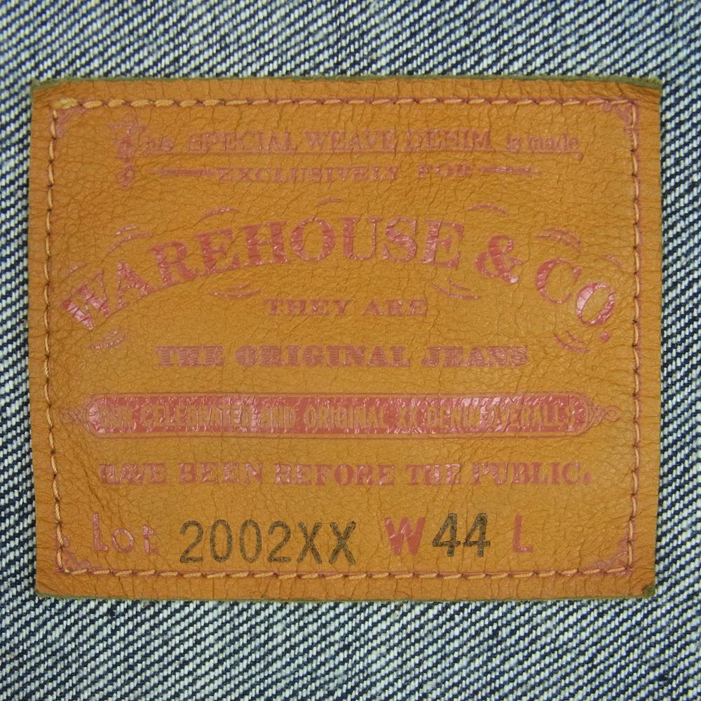 WAREHOUSE ウエアハウス LOT 2002XX 2ND TYPE セカンド タイプ デニム ジャケット 日本製 インディゴブルー系 44【中古】