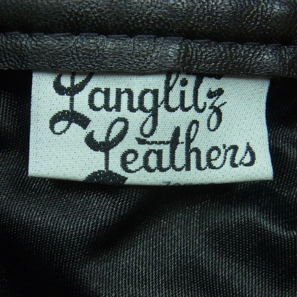LANGLITZ LEATHERS ラングリッツレザーズ 【訳難有】 4ポケット 裾ジップ レザー パンツ ブラック系【中古】