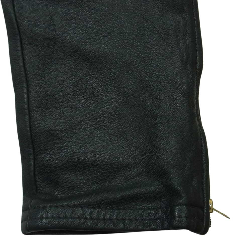 LANGLITZ LEATHERS ラングリッツレザーズ 【訳難有】 4ポケット 裾ジップ レザー パンツ ブラック系【中古】