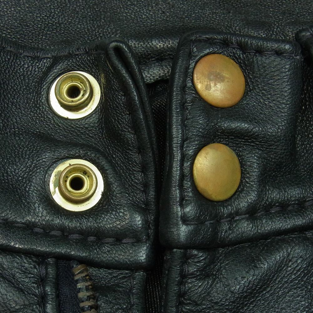 LANGLITZ LEATHERS ラングリッツレザーズ 【訳難有】 4ポケット 裾ジップ レザー パンツ ブラック系【中古】