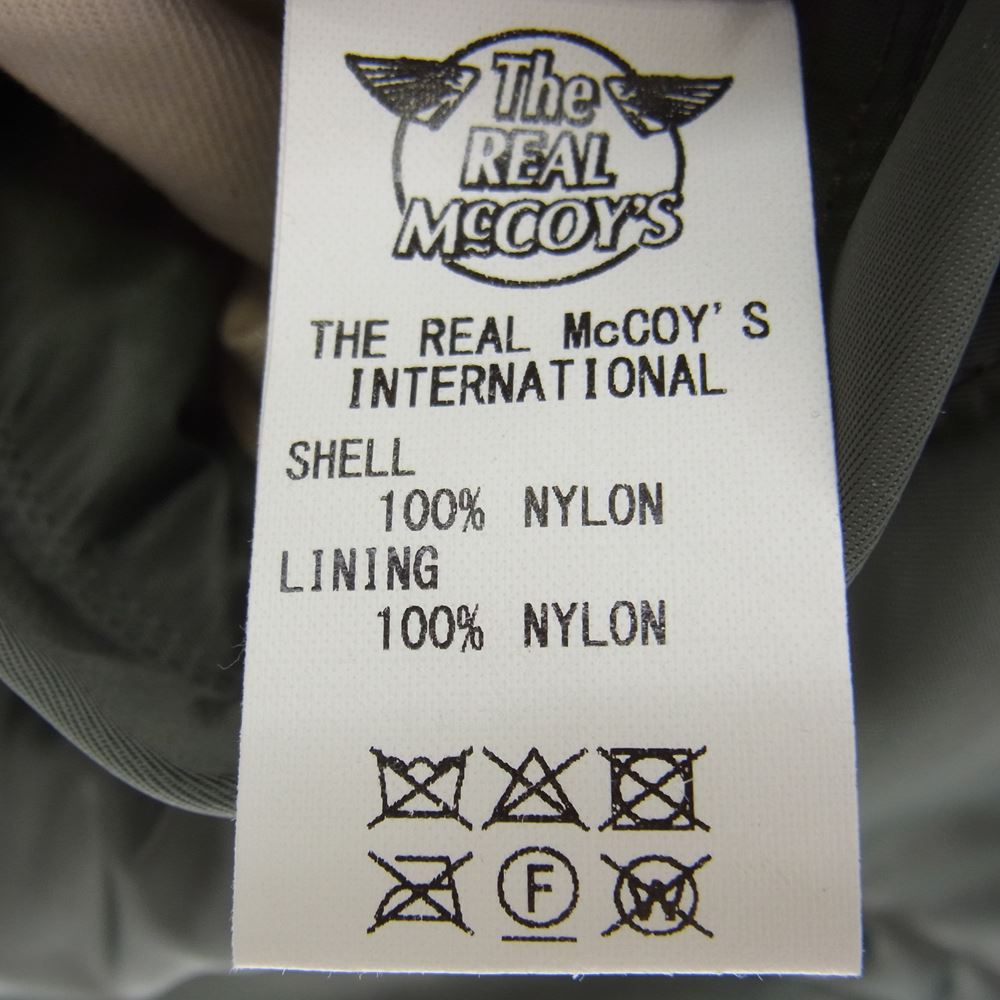 The REAL McCOY'S ザリアルマッコイズ MJ21108 MA-1 REAL McCOY MFG CO デカール無し フライト ジャケット ミリタリー SAGE GREEN S【中古】