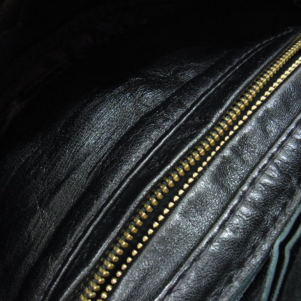 LANGLITZ LEATHERS ラングリッツレザーズ Horse Hide Padded inside Pocket Waist Bag キーホルダー付き ホースハイド パッデッド インサイド ポケット ウエスト バッグ ブラック系【中古】