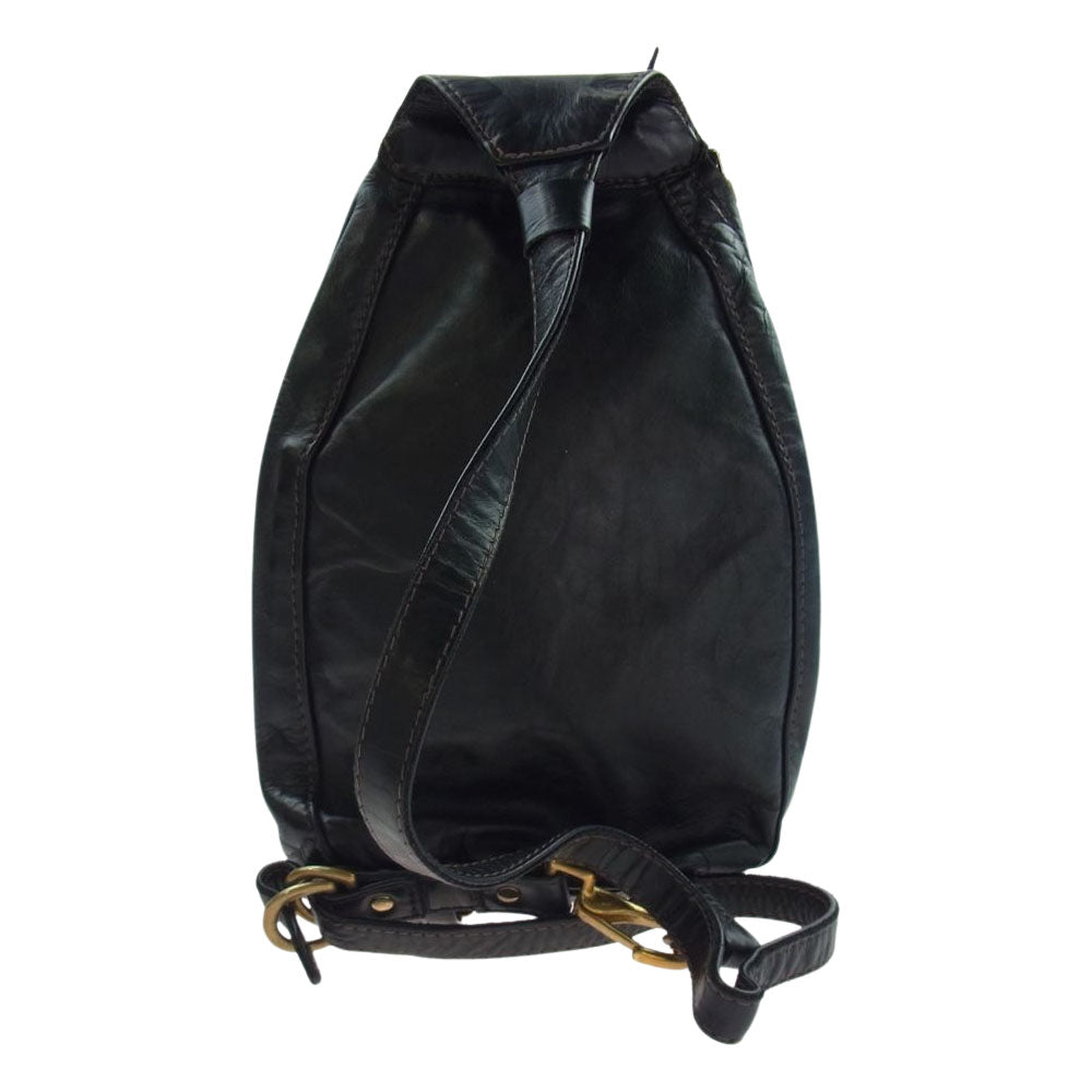 LANGLITZ LEATHERS ラングリッツレザーズ Padded One Shoulder Bag パッデッド レザー ワンショルダー バッグ ブラック系【中古】