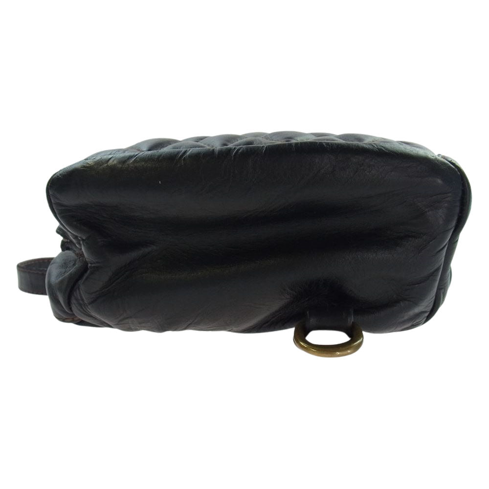 LANGLITZ LEATHERS ラングリッツレザーズ Padded One Shoulder Bag パッデッド レザー ワンショルダー バッグ ブラック系【中古】