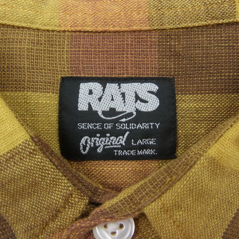 Rats 13’RS-0403 イエローチェックシャツ　※未使用新品　タグ付き