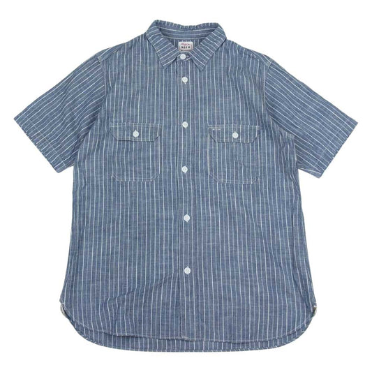 ケーアンドティー 半袖 ストライプ ワーク シャツ マチ 16 1/2【中古】