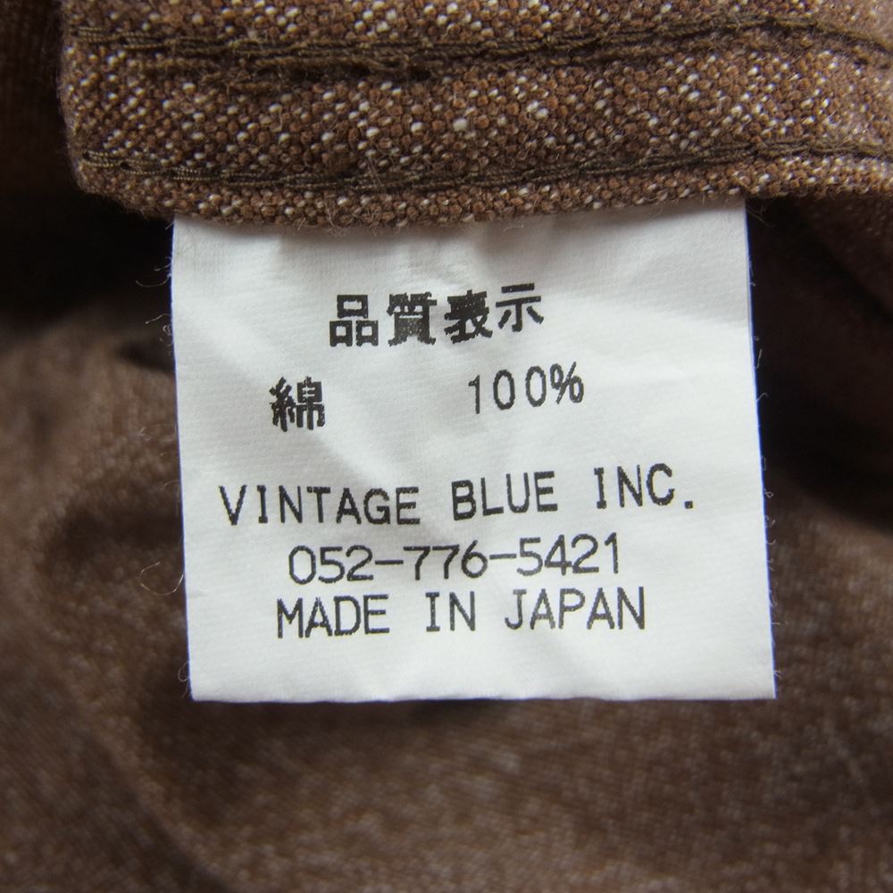 マックホール バック刺繍 フロント ワッペン 長袖 ワーク シャツ マチ付 ブラウン系 42【中古】