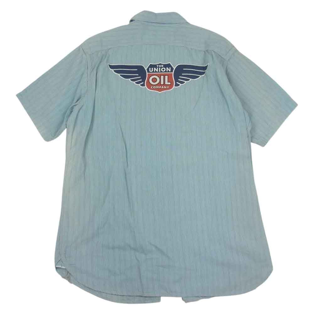 TOY'S McCOY トイズマッコイ ROAD RUNNER 半袖 ワークシャツ ロードランナー ワッペン付き ブルー系 16【中古】