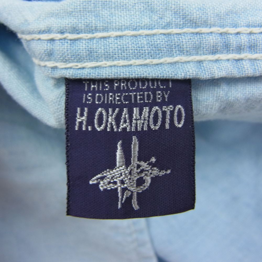 TOY'S McCOY トイズマッコイ McHILL OVERALL FELIX フェリックス プリント シャンブレー 長袖 シャツ インディゴブルー系 17【中古】