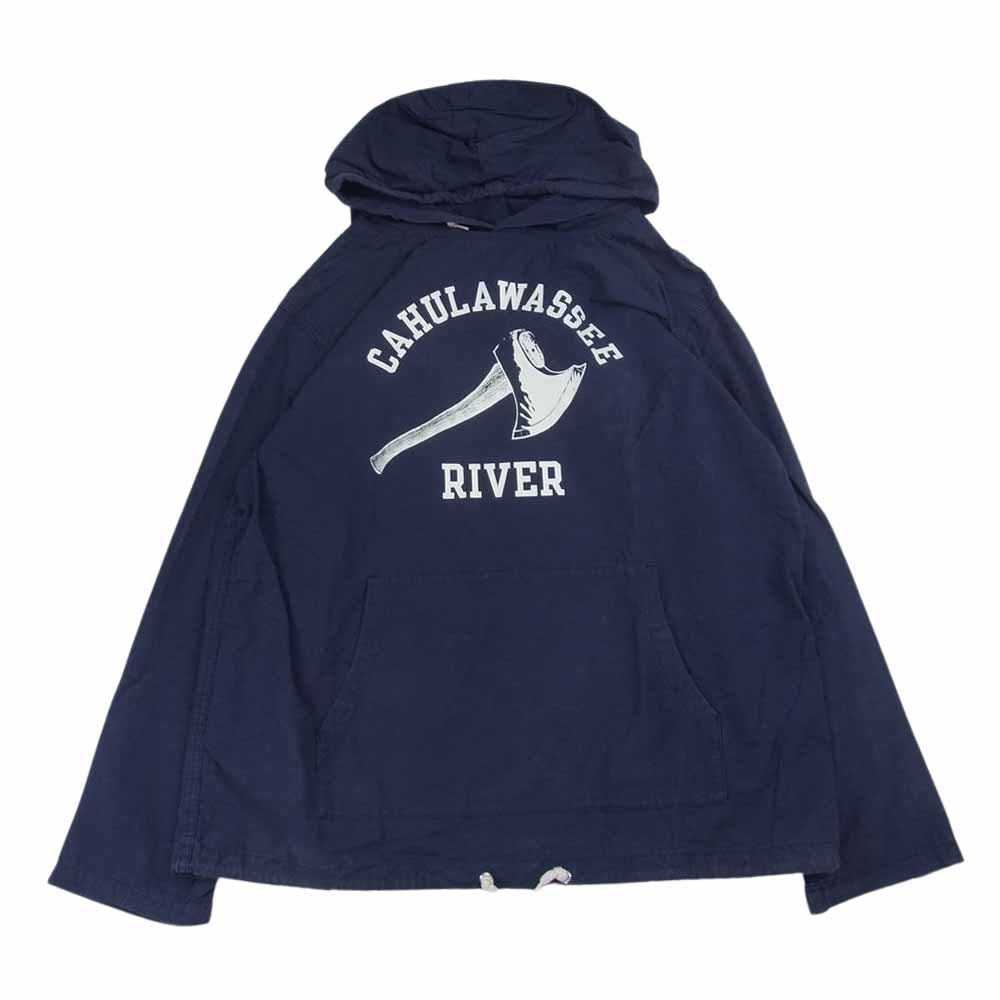 TENDERLOIN テンダーロイン CAHULAWASSEE RIVER フード ジャケット コットン パーカー ネイビー系 M【中古】