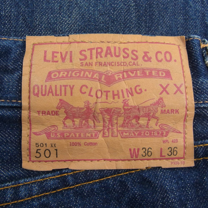 Levi's リーバイス 537647 Vintage Clothing ヴィンテージコレッシング 501XX 1955model ストレート デニム パンツ 赤耳 インディゴブルー系【中古】