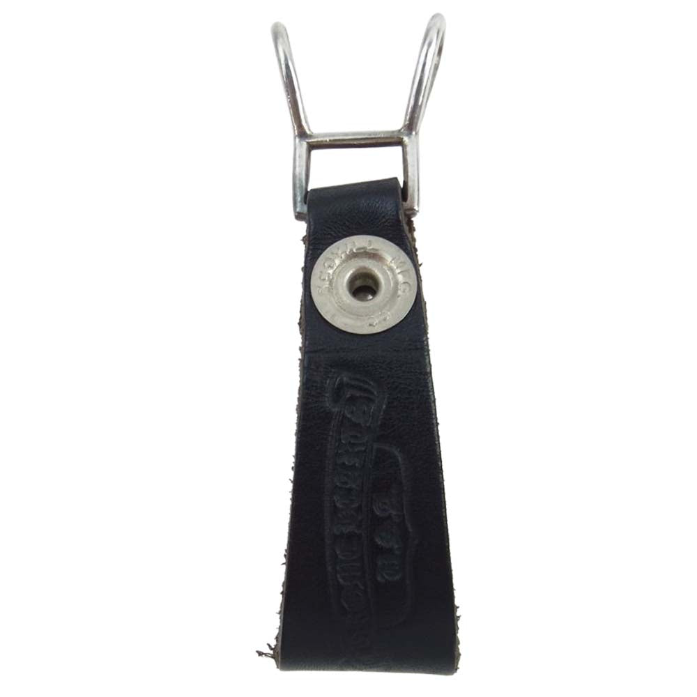 CHROME HEARTS クロムハーツ（原本無） BELTLOOP クロスボールボタン レザー ベルトループ キーループ ブラック系【中古】