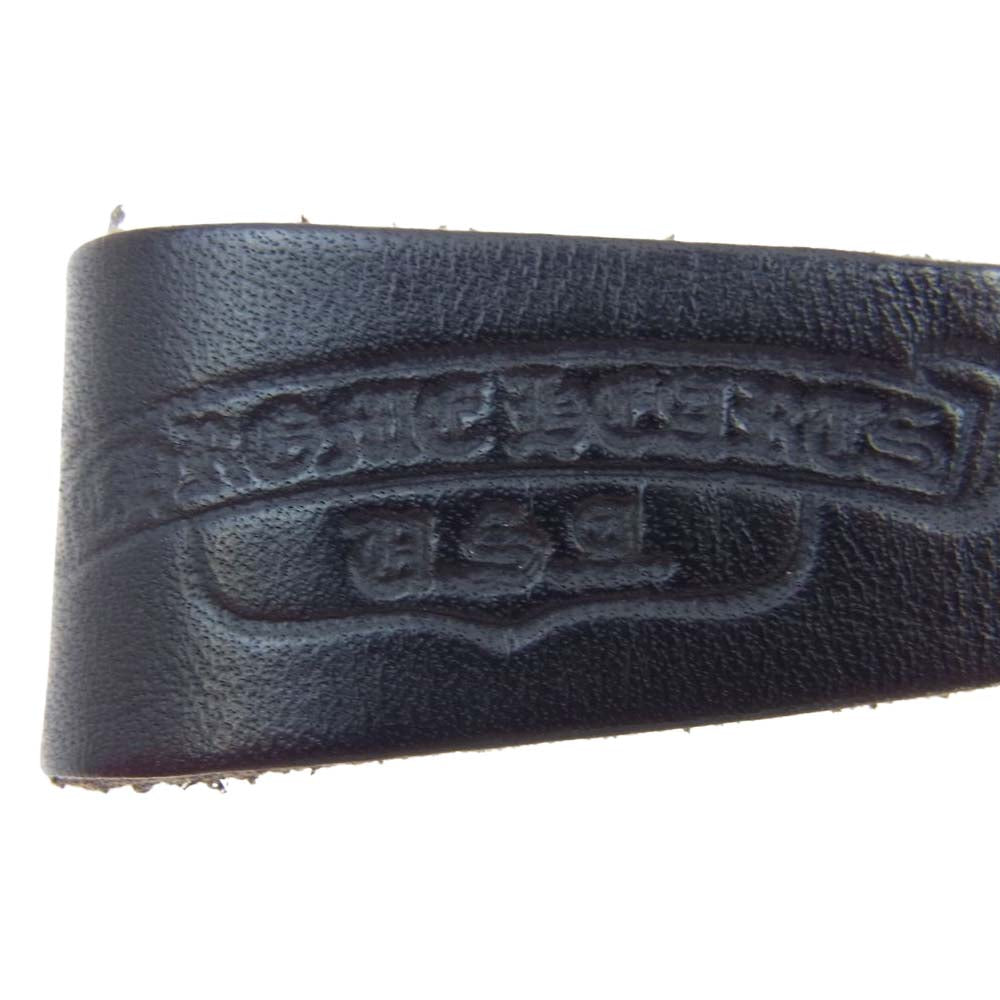 CHROME HEARTS クロムハーツ（原本無） BELTLOOP クロスボールボタン レザー ベルトループ キーループ ブラック系【中古】