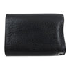 CHROME HEARTS クロムハーツ（原本無） 3 FOLD HEAVY LEATHER WALLET レザー 3フォールド クロスボタン 三つ折り コンパクト ウォレット ブラック系【中古】