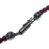 CHROME HEARTS クロムハーツ（原本有） BEADED 4MM V1 クロスボール ビーズ ネックレス チェーン パープル ブラウン系 シルバー系 40.45【中古】