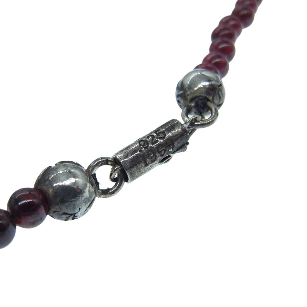 CHROME HEARTS クロムハーツ（原本有） BEADED 4MM V1 クロスボール ビーズ ネックレス チェーン パープル ブラウン系 シルバー系 40.45【中古】