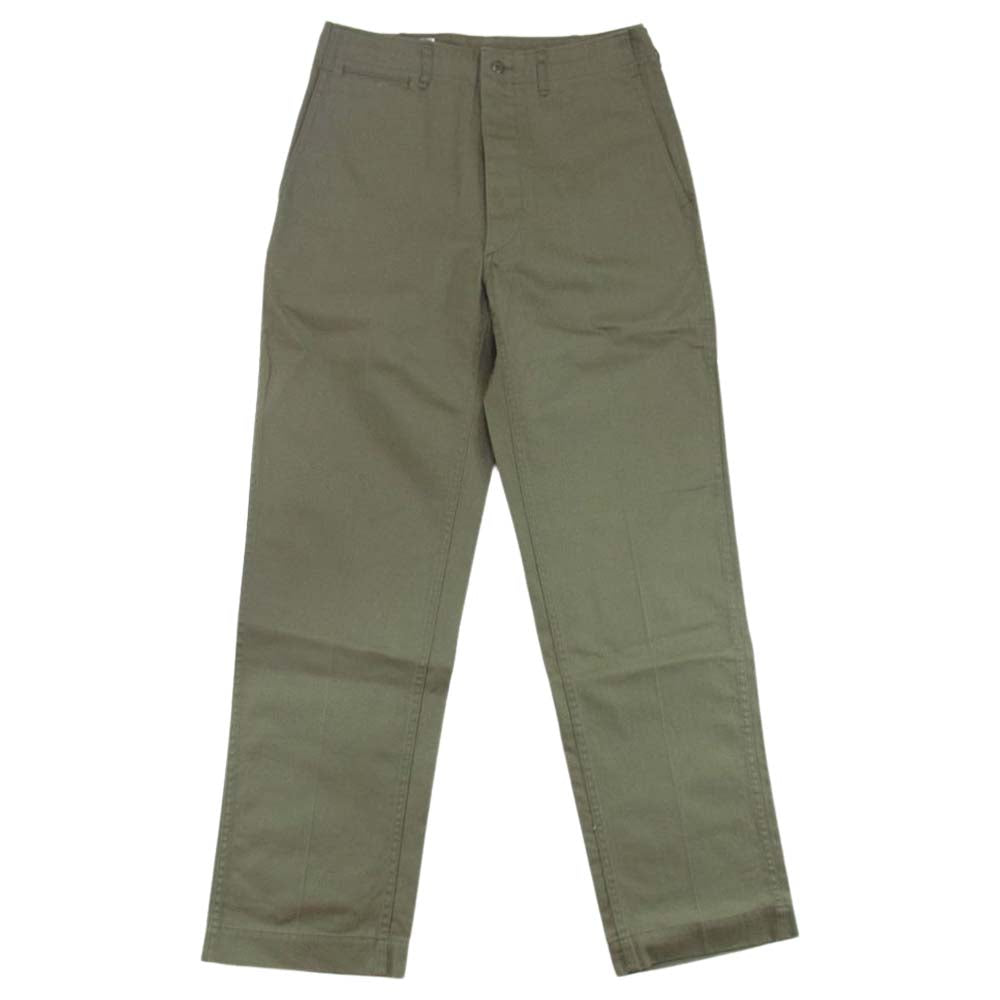 ANATOMICA アナトミカ 530-000-05 chino2 チノ2 ヘリンボーン ボタンフライ トラウザース チノ パンツ カーキ系 32【極上美品】【中古】