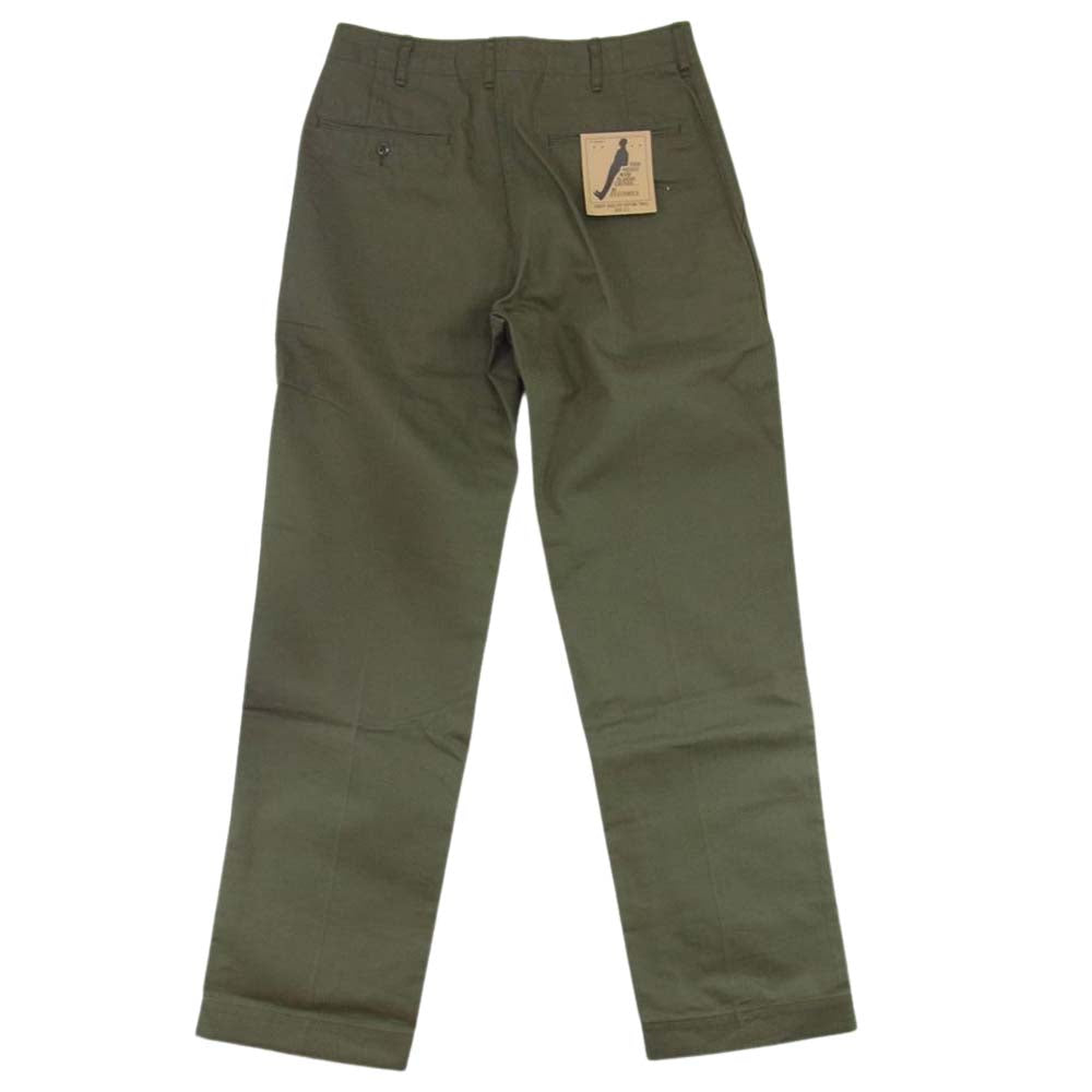 ANATOMICA アナトミカ 530-000-05 chino2 チノ2 ヘリンボーン ボタンフライ トラウザース チノ パンツ カーキ系 32【極上美品】【中古】