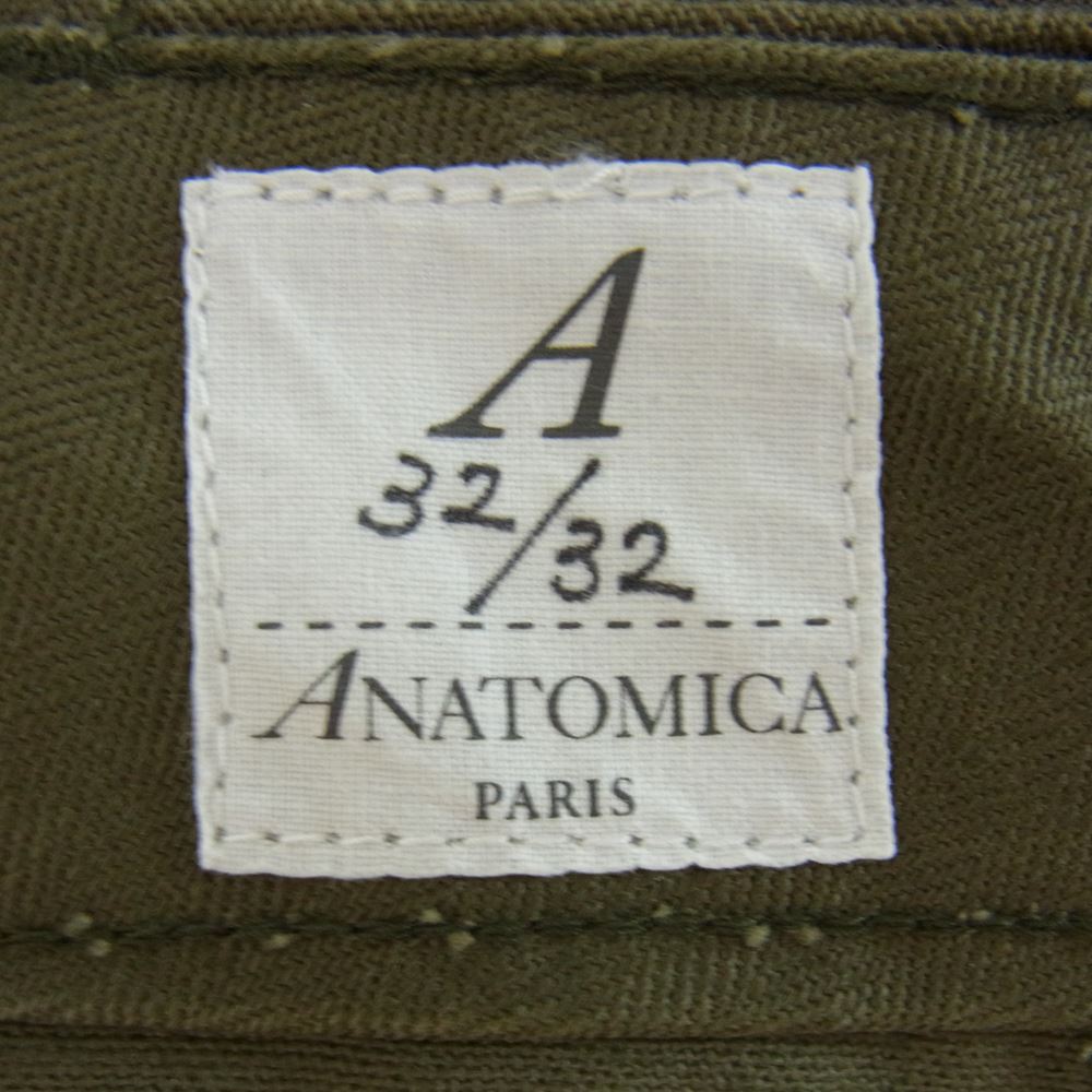 ANATOMICA アナトミカ 530-000-05 chino2 チノ2 ヘリンボーン ボタンフライ トラウザース チノ パンツ カーキ系 32【極上美品】【中古】