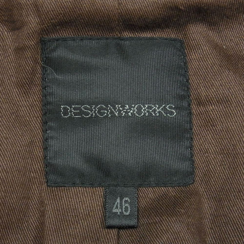 DESIGNWORKS デザインワークス 370090004 ファー フード レザー ジャケット インド製 ダークブラウン系 46【中古】