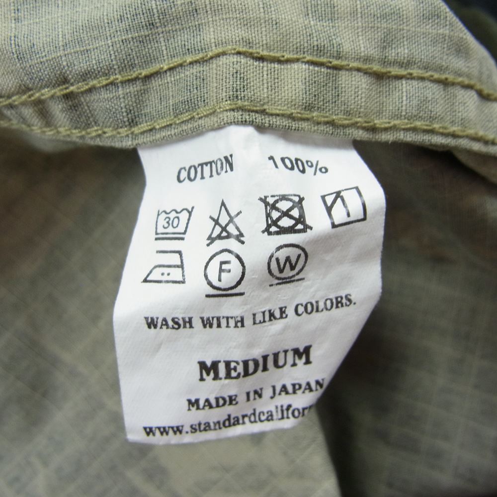 STANDARD CALIFORNIA スタンダードカリフォルニア SHOLC230 SD RIPSTOP ARMY SHIRT アーミー 長袖 シャツ　 カーキ系 M【美品】【中古】