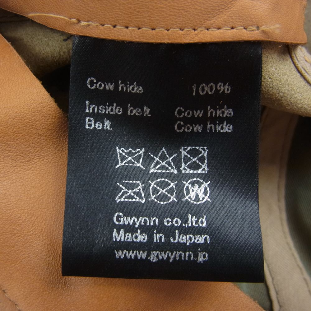 ポテン カウハイド レザー ベースボール キャップ ベージュ系【中古】