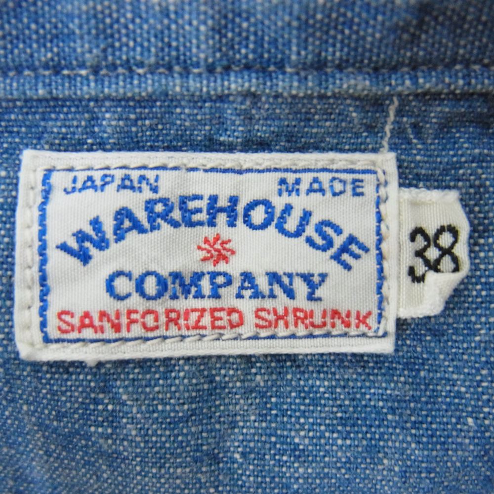WAREHOUSE ウエアハウス シャンブレー 長袖 シャツ 38【中古】