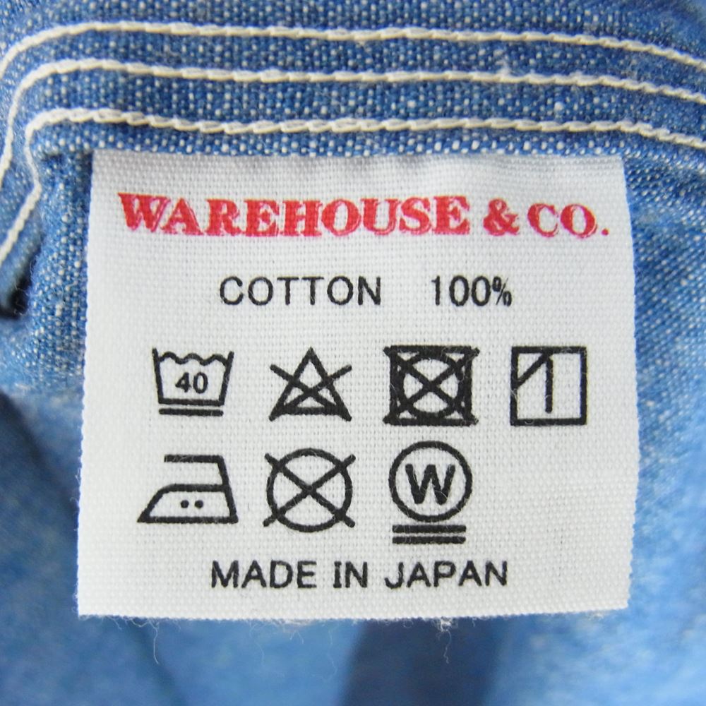 WAREHOUSE ウエアハウス シャンブレー 長袖 シャツ 38【中古】