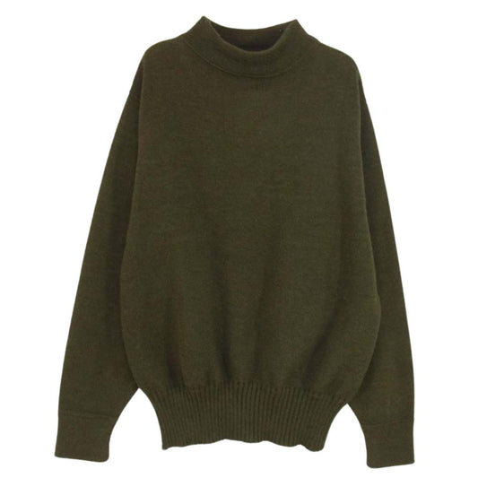 The REAL McCOY'S ザリアルマッコイズ USN WOOL JERSEY ウール ハイネック セーター カーキ系 40【中古】