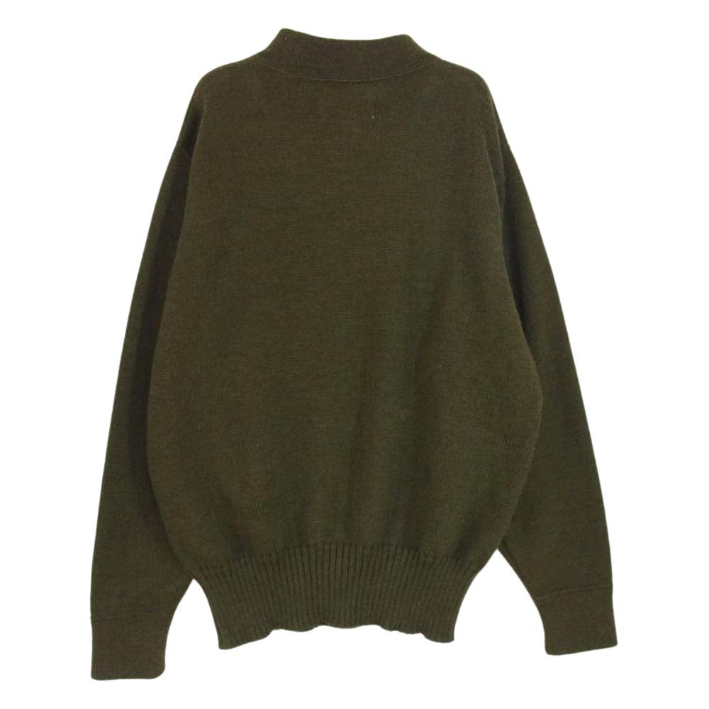 The REAL McCOY'S ザリアルマッコイズ USN WOOL JERSEY ウール ハイネック セーター カーキ系 40【中古】