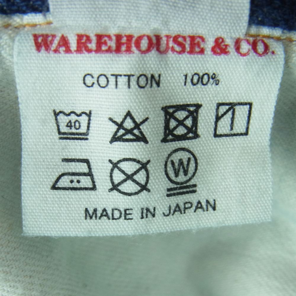 WAREHOUSE ウエアハウス 1001 1901 シンチバッグベルト デニム パンツ コットン 日本製 インディゴブルー系 W32 L32【中古】